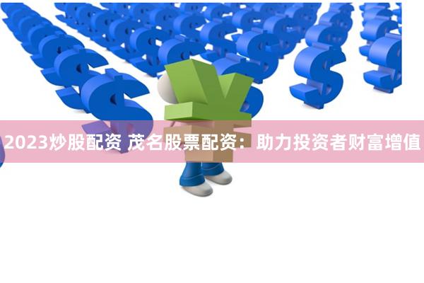2023炒股配资 茂名股票配资：助力投资者财富增值